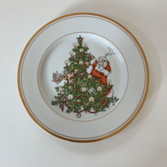 Fritz and Floyd St. Nicholas Salad or Dessert Plate Santa Claus Christmas Plates - Picture 1 of 5